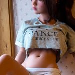 cheap teen sex doll silicone doll small breast black skin