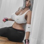 black gymnast doll big ass white hair sex doll