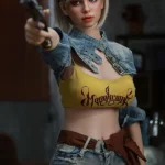 Short Hair Big Tan Tites Silicone Real Sex Doll