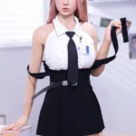 Silicone Japanese Sex Doll Asian Pink Hair Girl