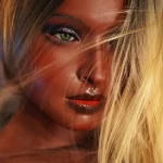 Black Sex Doll Silicone Gel Breasts Blonde Hair