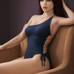 148cm 4ft5 TPE Small Breast Slim Waist Red Hair Sex Doll #91 Head