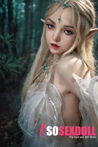 150cm 4ft9 Silicone Youthful Forest Elf Petite Breasts Fair Skin Sex Doll M8 Head