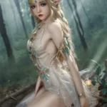 150cm 4ft9 Silicone Youthful Forest Elf Petite Breasts Fair Skin Sex Doll M8 Head