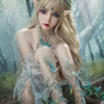 150cm 4ft9 Silicone Youthful Forest Elf Petite Breasts Fair Skin Sex Doll M8 Head