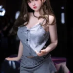 157cm 5ft1 Vibrant Girl White Skin Chubby Breast Raven Hair Sex Doll In Stock (US only)