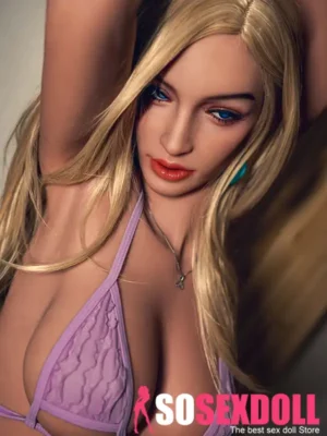 157cm 5ft2 TPE Sensual Hourglass Shape Blonde Hair Sex Doll 233 Head