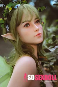160cm 5ft2 Silicone Green Dress Elven Wings Sex Doll S19 Head Magical Girl