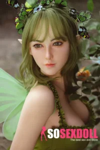 160cm 5ft2 Silicone Green Dress Elven Wings Sex Doll S19 Head Magical Girl