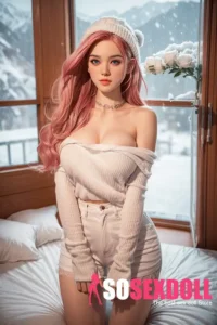 160cm 5ft2 Silicone Slender Figure Pink Hair Perky Breasts Sex Doll In Sexy Nurse Uniform