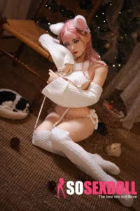 160cm 5ft2 Silicone Youthful Woman Pink Hair Big Breasts Sex Doll