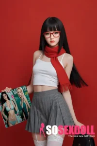 160cm 5ft2 TPE Asian Beauty Long Hair With Bangs Petite Breasts Lovely Skirt Sex Doll