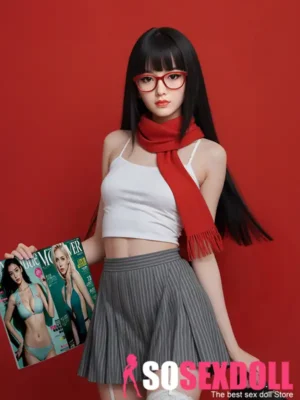 160cm 5ft2 TPE Asian Beauty Long Hair With Bangs Petite Breasts Lovely Skirt Sex Doll