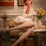 160cm 6ft2 Silicone Youthful Woman Pink Hair Sexy Lingerie Sex Doll
