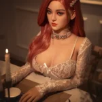 160cm 6ft2 Silicone Youthful Woman Pink Hair Sexy Lingerie Sex Doll