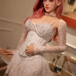 160cm 6ft2 Silicone Youthful Woman Pink Hair Sexy Lingerie Sex Doll