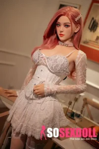 160cm 6ft2 Silicone Youthful Woman Pink Hair Sexy Lingerie Sex Doll