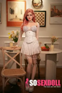 160cm 6ft2 Silicone Youthful Woman Pink Hair Sexy Lingerie Sex Doll