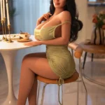 162cm 5ft3 Silicone Western Bombshell Chubby Figure Green Dress Sex Doll