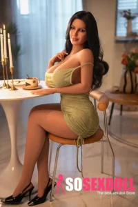 162cm 5ft3 Silicone Western Bombshell Chubby Figure Green Dress Sex Doll