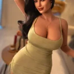 162cm 5ft3 Silicone Western Bombshell Chubby Figure Green Dress Sex Doll