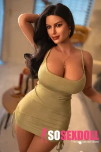 162cm 5ft3 Silicone Western Bombshell Chubby Figure Green Dress Sex Doll
