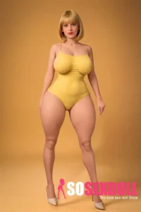 163cm 5ft3 TPE Plump Ass Gold Hair Sex Doll With Realistic Curves