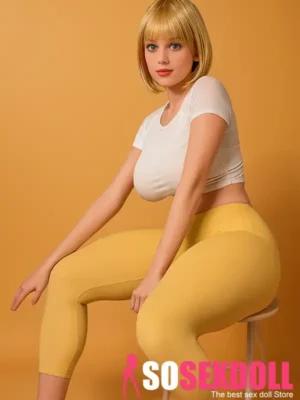 163cm 5ft3 TPE Plump Ass Gold Hair Sex Doll With Realistic Curves