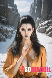 164cm 5ft4 Silicone Asian Beauty Huge Chests Long Hair Sex Doll With Ancient Style