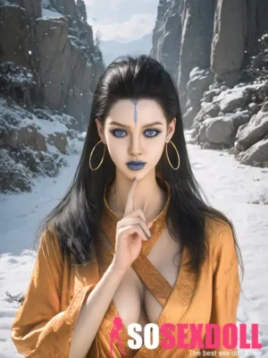 164cm 5ft4 Silicone Asian Beauty Huge Chests Long Hair Sex Doll With Ancient Style
