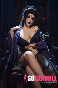 164cm 5ft4 Silicone Asian Beauty Perky Chests Antique Dress Sex Doll S5 Head