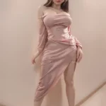 164cm 5ft4 Silicone Chubby Breasts Pink Dress Sex Doll In Sexy Lingerie