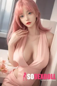 164cm 5ft4 Silicone Chubby Figure Pink Hair Sex Doll M5 Head In Sexy Lingerie