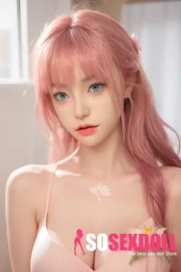 164cm 5ft4 Silicone Chubby Figure Pink Hair Sex Doll M5 Head In Sexy Lingerie