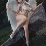 164cm 5ft4 Silicone Gorgeous Elf Silver Hair Chubby Chests Sex Doll S19 Head