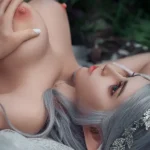 164cm 5ft4 Silicone Gorgeous Elf Silver Hair Chubby Chests Sex Doll S19 Head