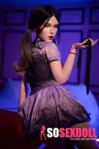 164cm 5ft4 Silicone Hyper Realistic Double Ponytail Short Skirt Sex Doll M38 Head With Ultra Soft Skin