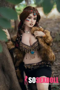 164cm 5ft4 Silicone Lifelike Busty Breasts Distinctive Style Sex Doll S33 Head With National Clothing