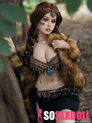 164cm 5ft4 Silicone Lifelike Busty Breasts Distinctive Style Sex Doll S33 Head With National Clothing