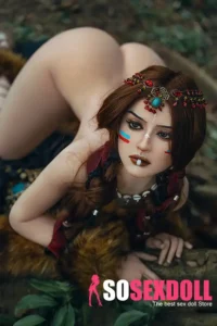 164cm 5ft4 Silicone Lifelike Busty Breasts Distinctive Style Sex Doll S33 Head With National Clothing