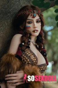 164cm 5ft4 Silicone Lifelike Busty Breasts Distinctive Style Sex Doll S33 Head With National Clothing