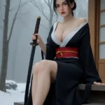 164cm 5ft4 Silicone Realistic Black Hair Sex Doll Celebrity Porn M6 Head