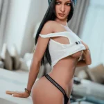 166cm 5ft4 TPE Wild Girl Ivory Breasts Glossy Black Hair Sex Doll G Cup In Stock (US only)