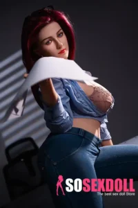 169cm 5ft5 Silicone Mature Woman Red Curls Big Breasts Sex Doll