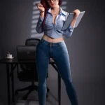 169cm 5ft5 Silicone Mature Woman Red Curls Big Breasts Sex Doll