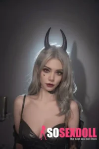 173cm 5ft7 TPE Silver Hair Devil Cosplay Petite Breasts Sex Doll M7 Head