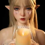 60cm 2ft Silicone Beautiful Elf A Cup Flat Chests Slender Figure Sex Doll M8 Head