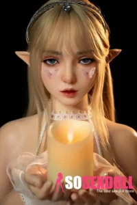 60cm 2ft Silicone Beautiful Elf A Cup Flat Chests Slender Figure Sex Doll M8 Head