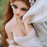 60cm 2ft Silicone Cute Figure Bright Eyes Wedding Dress Sex Doll