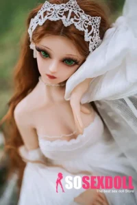 60cm 2ft Silicone Cute Figure Bright Eyes Wedding Dress Sex Doll